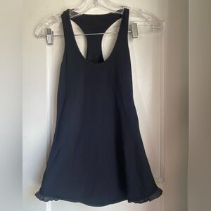 Black Lululemon athletica Tank top with grey ruffle detail muscle tee workout